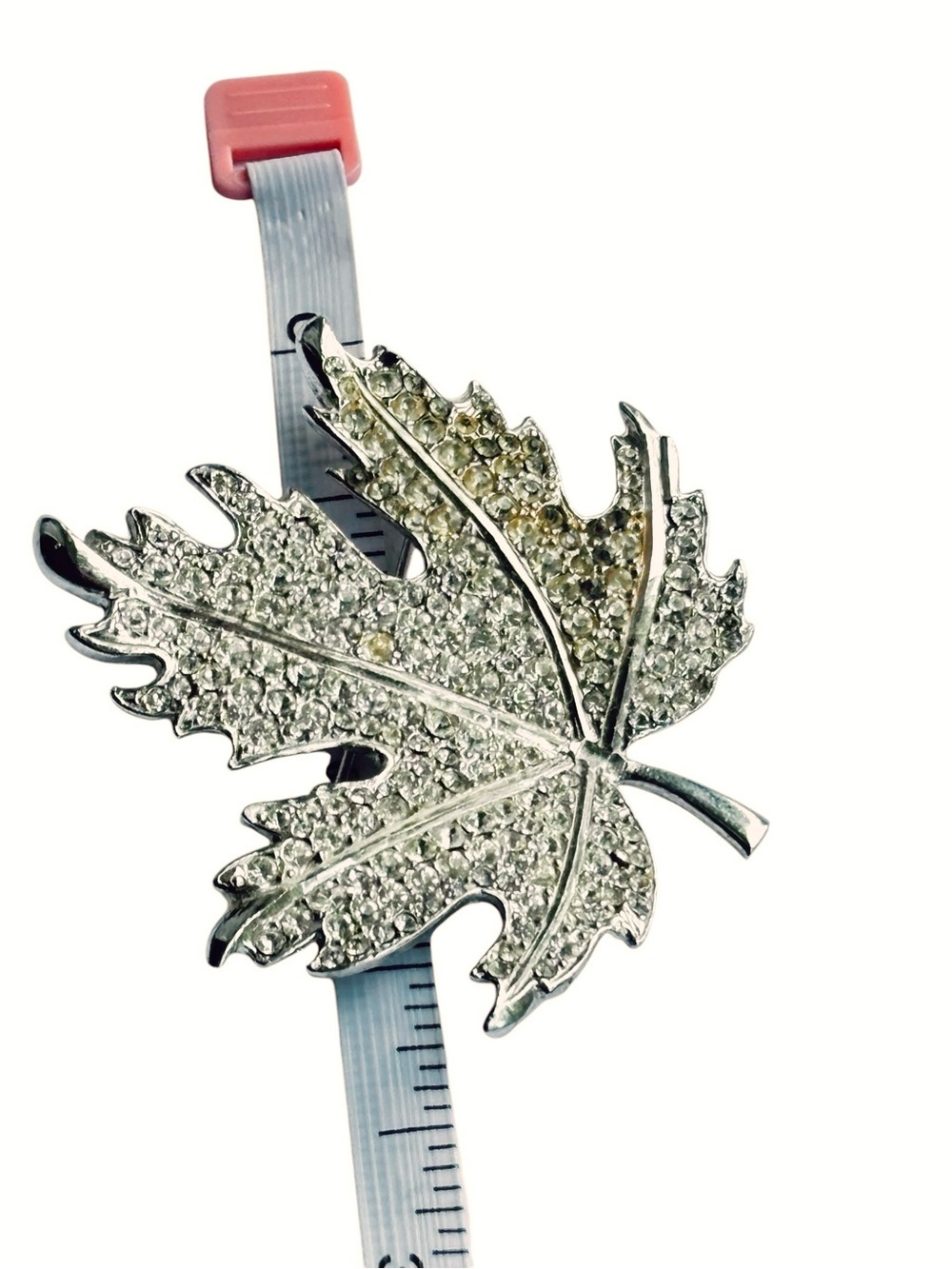 Bond Boyd Signed Vintage Rhinestone Maple Leaf Brooch Pin Set Silver Tone - Picture 10 of 11